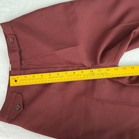 Vintage Boobie Brooks High-Waisted Straight Leg Burgundy Trousers Pants Women 26 - Picture 9 of 11